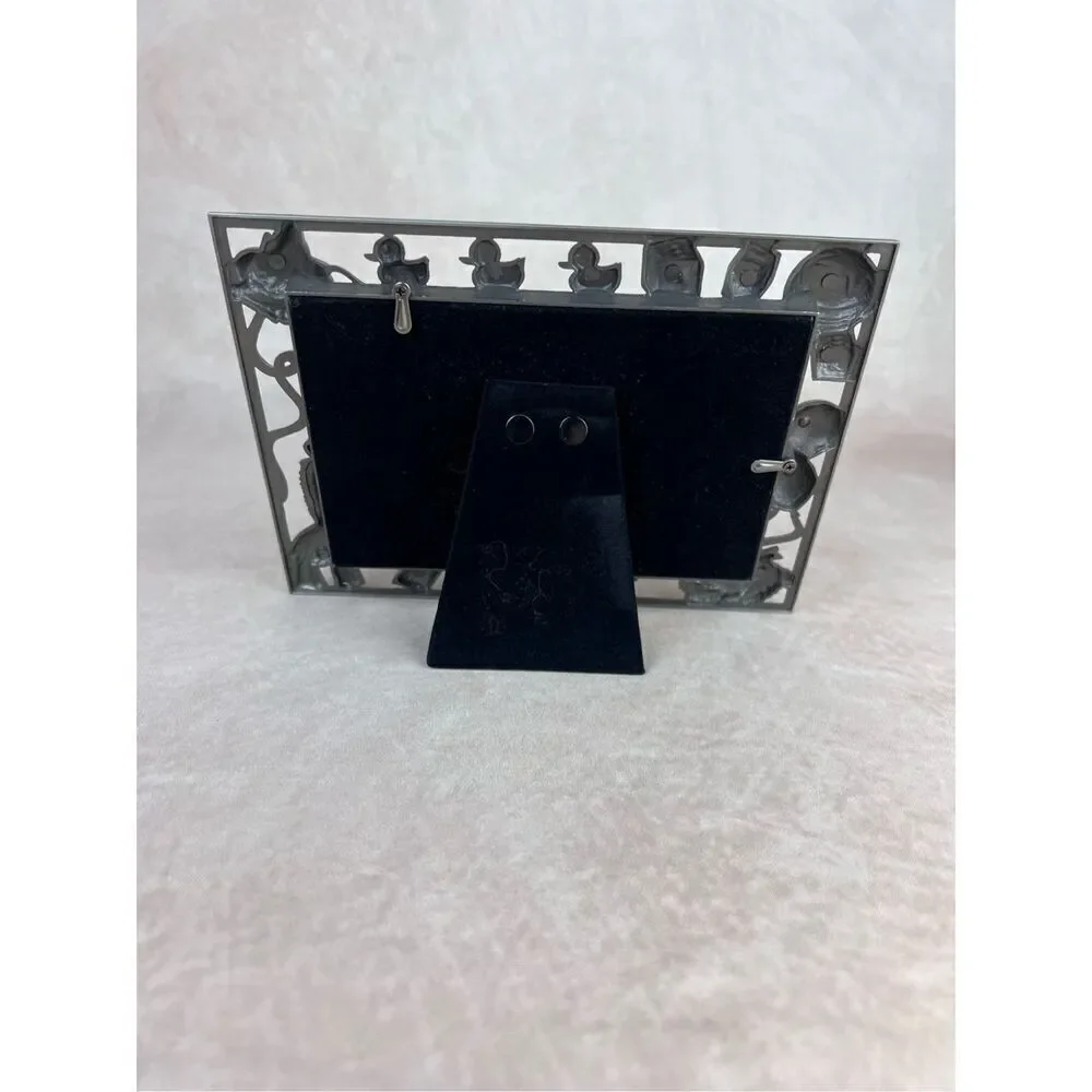 Vintage Novelty Baby Nursery Picture Frame 90s Y2K Silver Metal